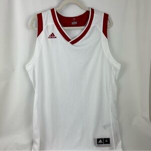 Adidas Jersey Womens size XL White Red Sleeveless Plain Basketball Ladies